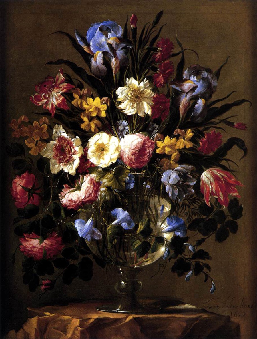 flowers in glass vase